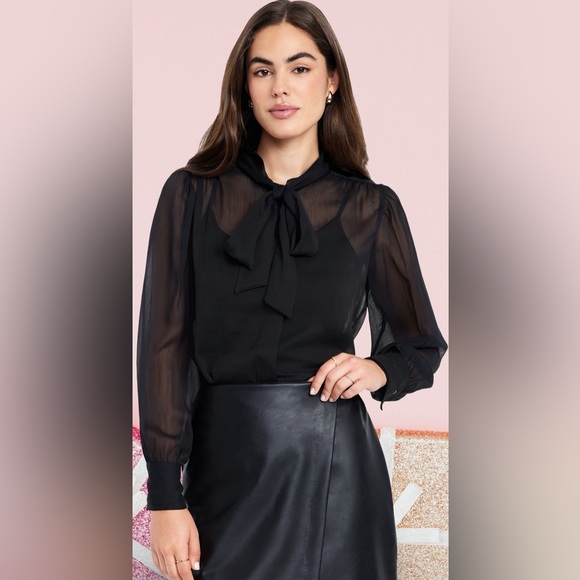 NWTS💓THE OCCASION L💓BLACK SHEER CHIFFON & (FAUX) LEATHER WRAP SKIRT BUNDLE SET💓 - Picture 9 of 14